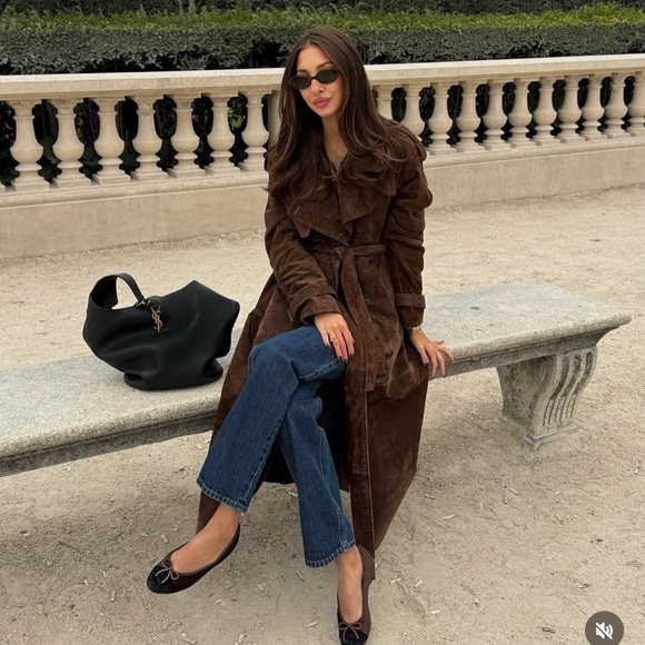 Avec Les Filles Brown Suede Coat - Picture 2 of 12